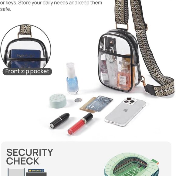 Clear Bag for Stadium Events Women's Clear Purses for Women Stadium Crossbody Ba - Picture 5 of 6